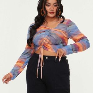 COPY - Cider Curve & Plus Sunset In The Sky Mesh Top